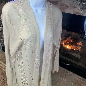 Elegant Cream Open-Front Cardigan